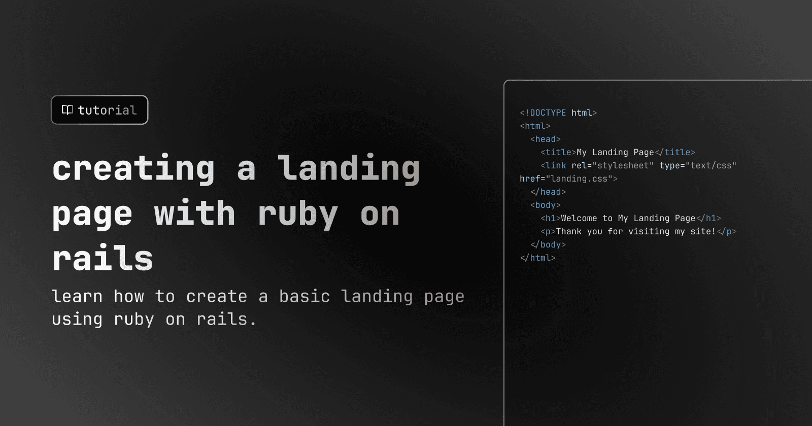 Creating a landing page with Ruby on Rails